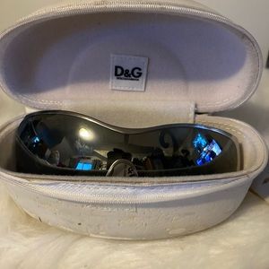 Vintage D&G silver metallic sunglasses with original case